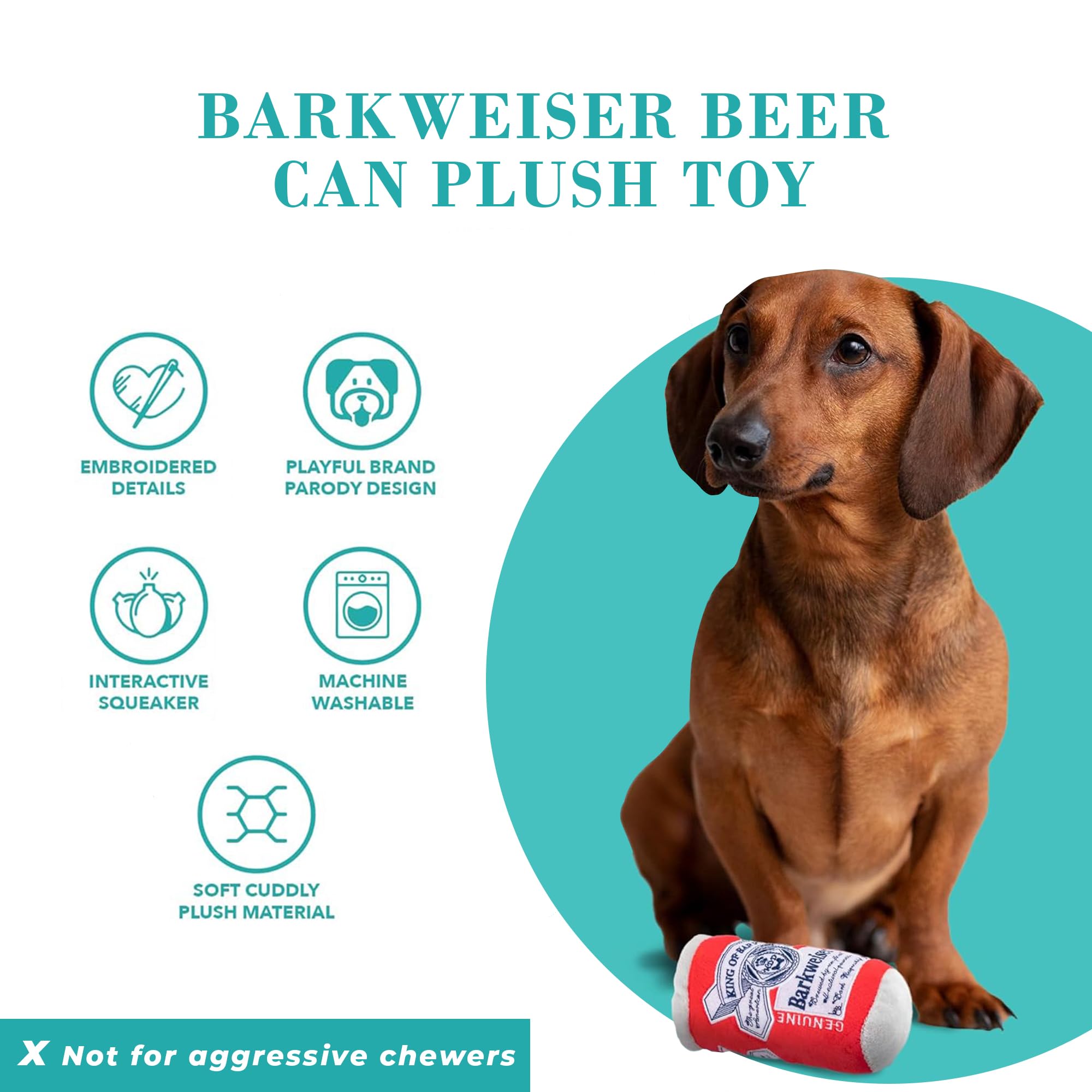 Haute Diggity Dog Barkweiser Beer Can plush texture great for cuddling