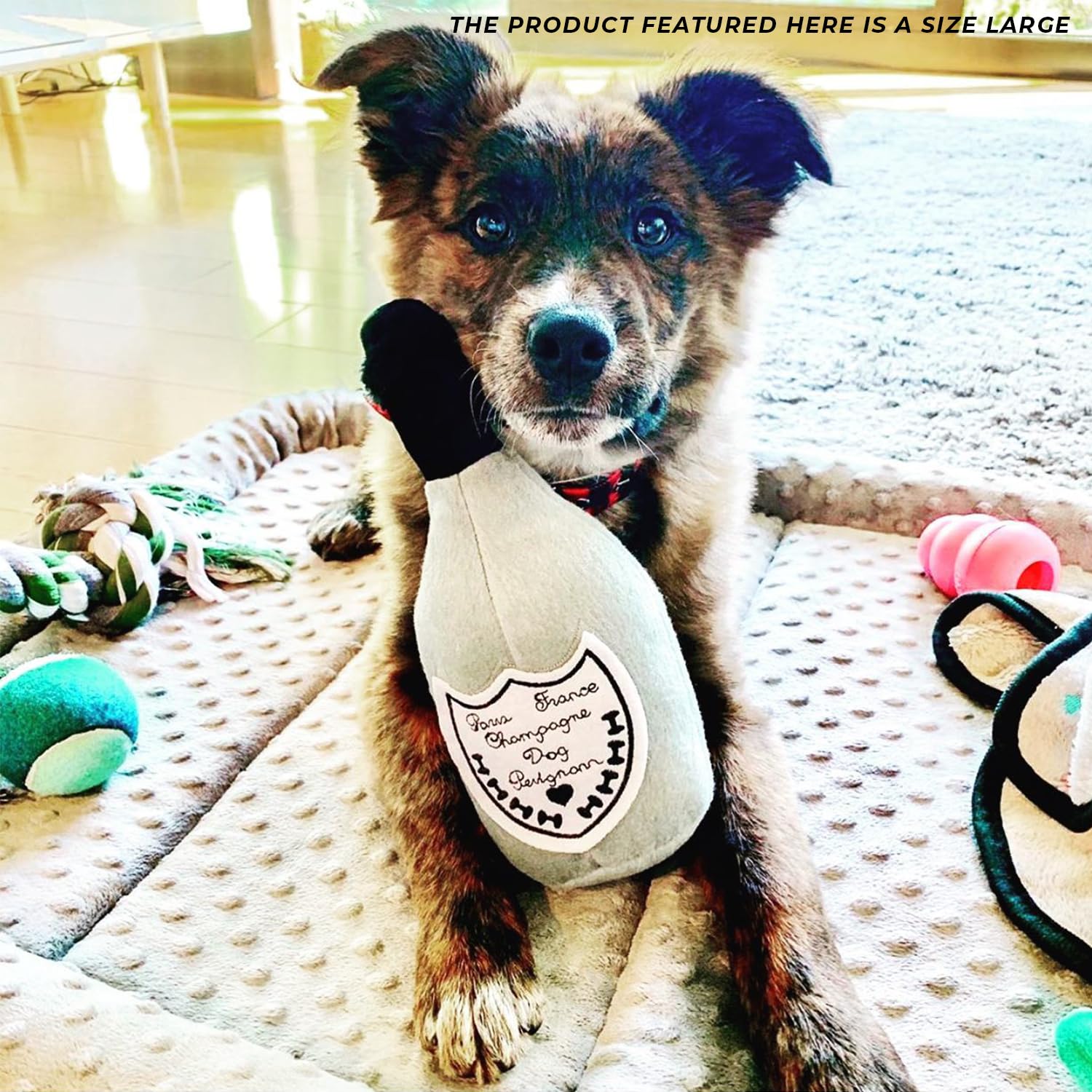 Haute Diggity Dog Champagne Perignonn large size suits dogs of all breeds for shared fun.