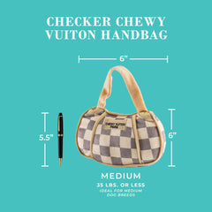 Haute Diggity Dog Checker Chewy Vuiton embroidery-detail plush for eye-catching park play.