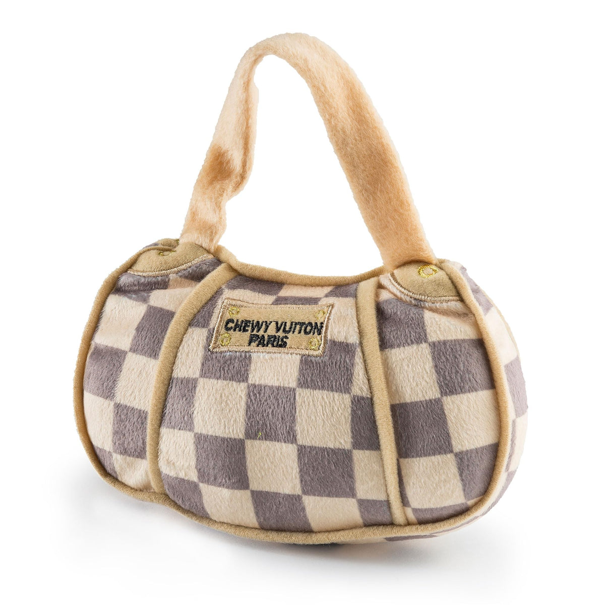 Haute Diggity Dog Checker Chewy Vuiton Handbag front view for stylish fetch fun