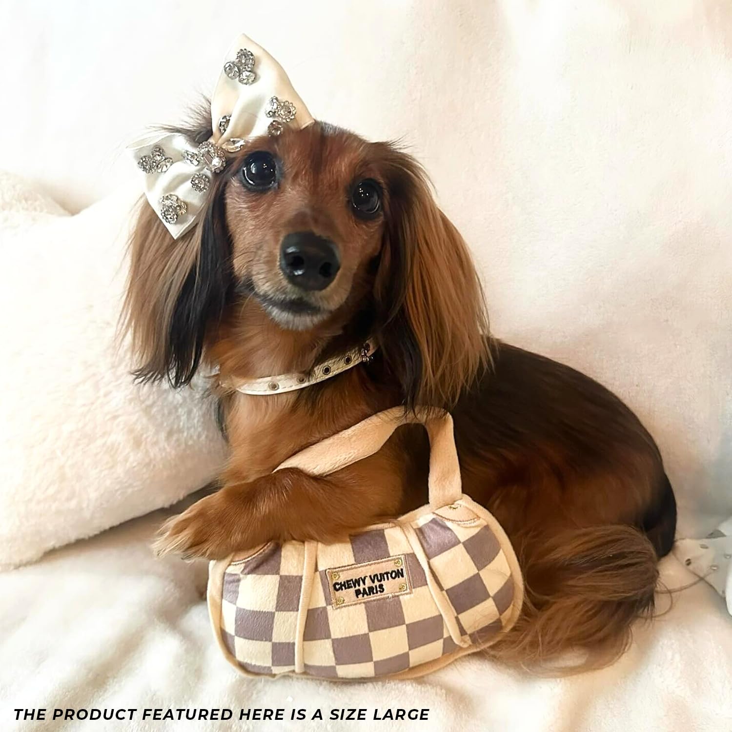 Haute Diggity Dog Checker Chewy Vuiton Handbag large size for all-breed play