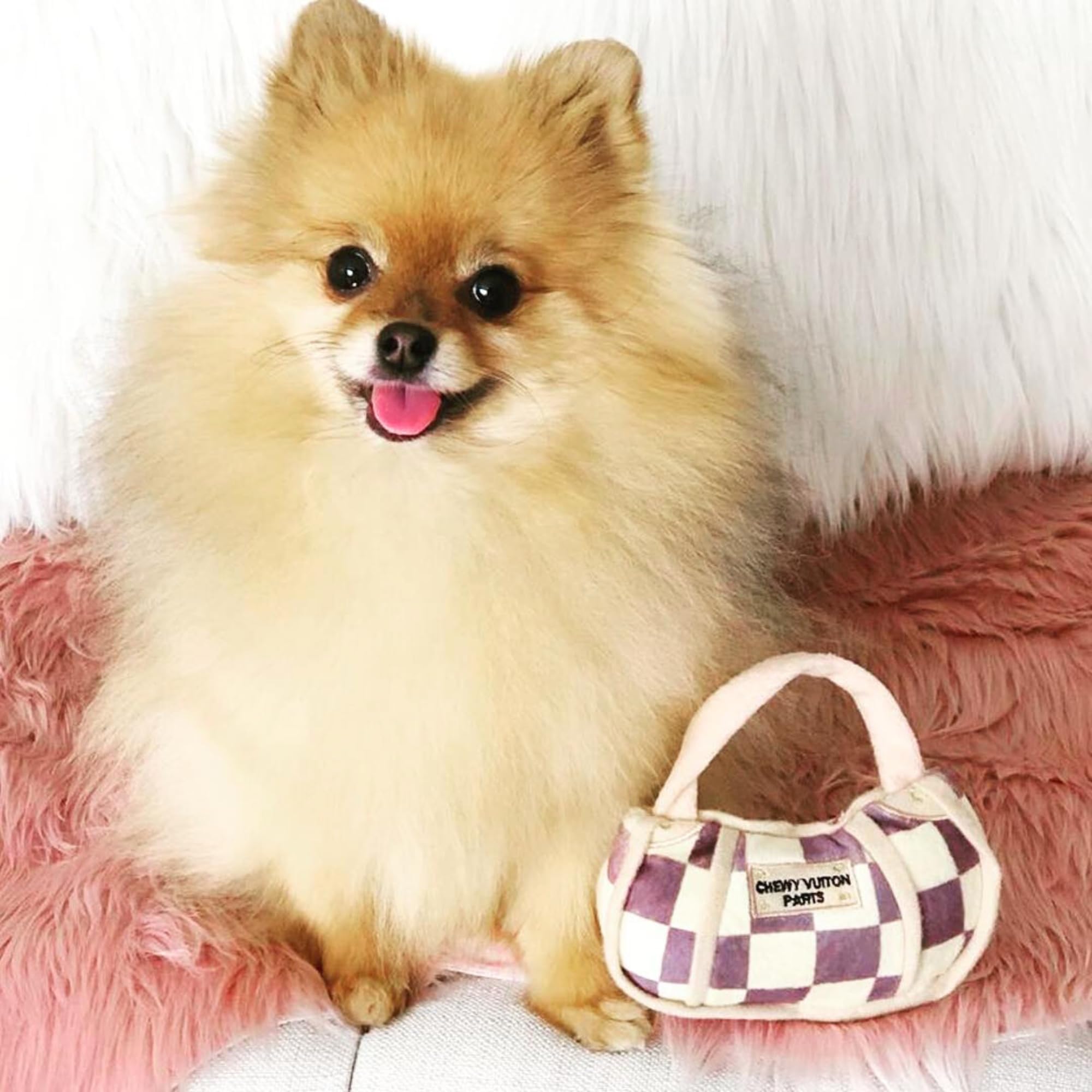 Haute Diggity Dog Checker Chewy Vuiton Handbag small size ideal for gentle play and cuddles