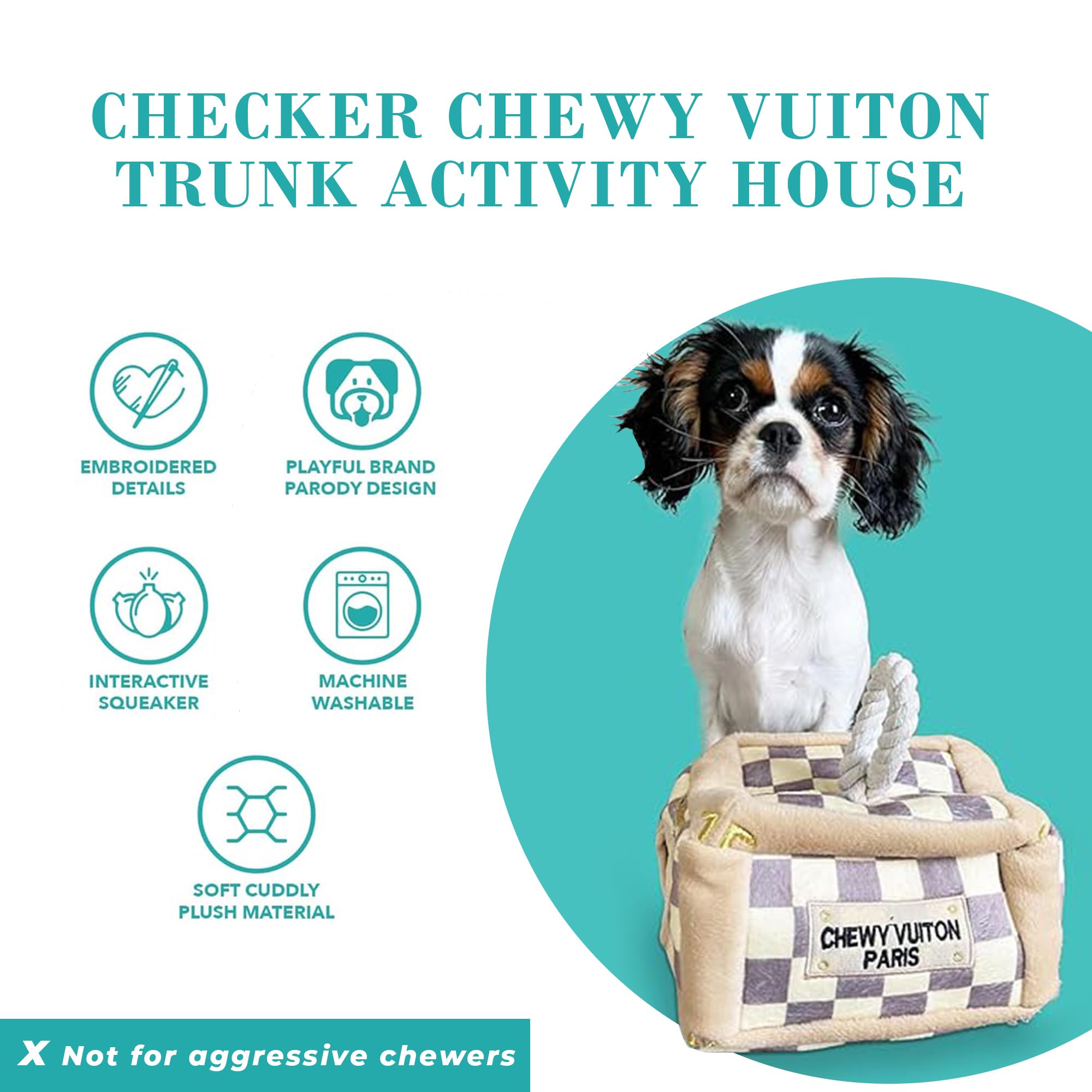 Soft plush material from Haute Diggity Dog trunk toy delivers cozy grip.