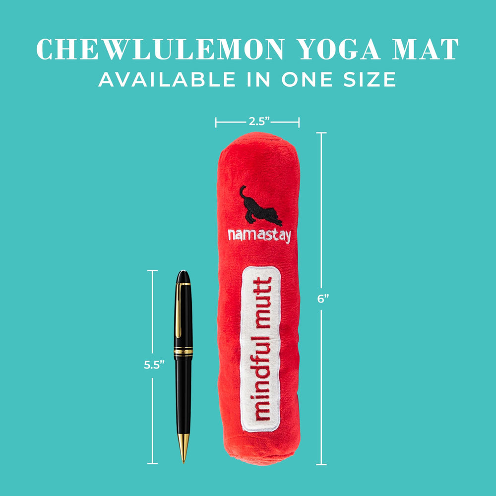Haute Diggity Dog Chewlulemon Yoga Mat machine washable design keeps toys clean between adventures.