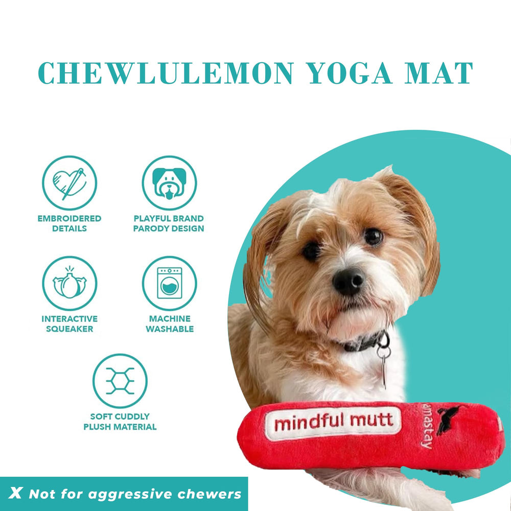 Haute Diggity Dog Chewlulemon Yoga Mat plush material delivers soft, durable cuddling sessions.