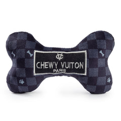 Haute Diggity Dog Chewy Vuiton Bone in black checker for fun fetch sessions.