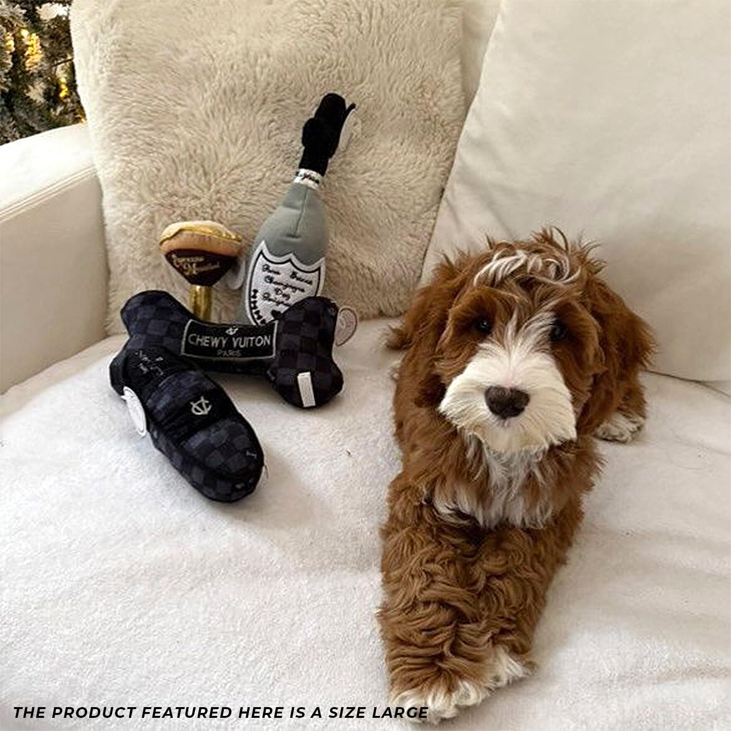 Haute Diggity Dog Chewy Vuiton Bone machine-washable for easy cleaning.