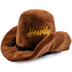Haute Diggity Dog cowboy hat plush toy with hidden squeaker for interactive play.