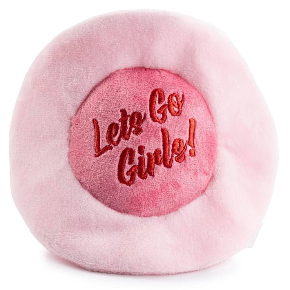 Haute Diggity Dog cowgirl hat toy pink side view for vivid play.