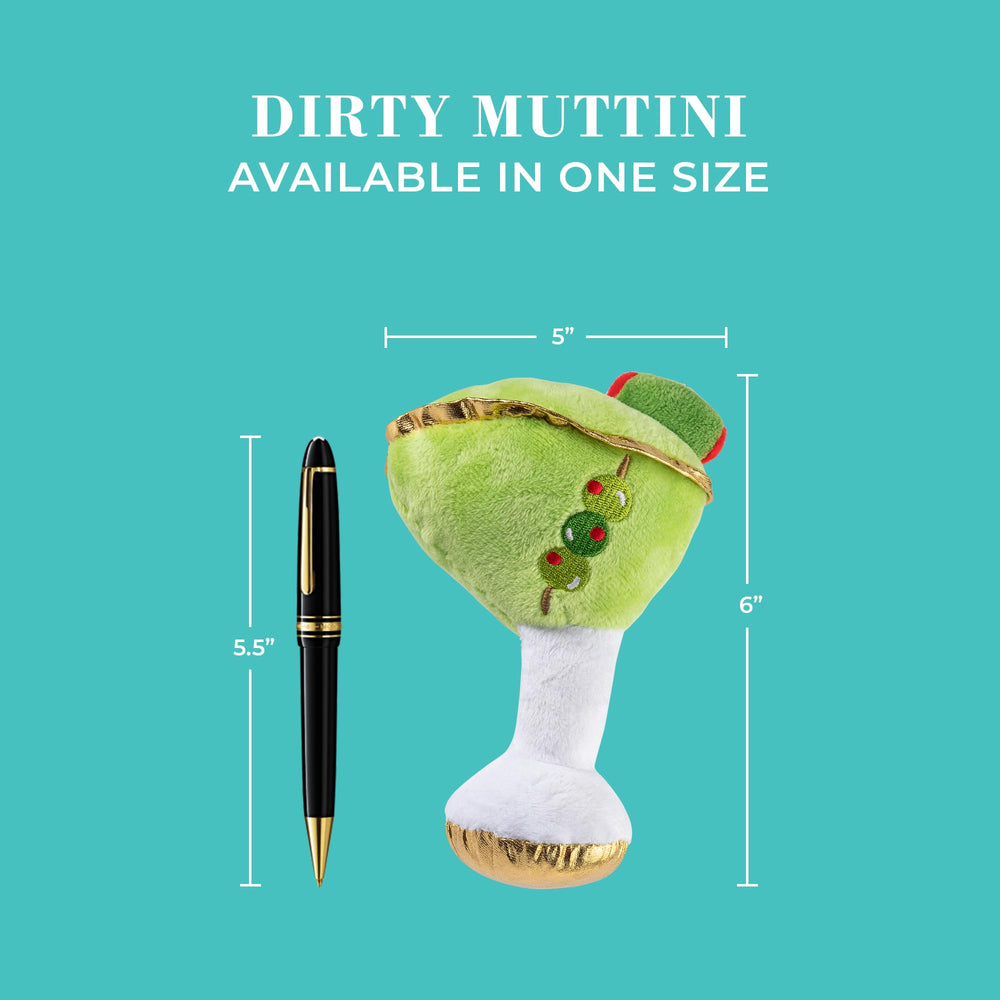 Dirty Muttini toy shown in a tug and fetch setup