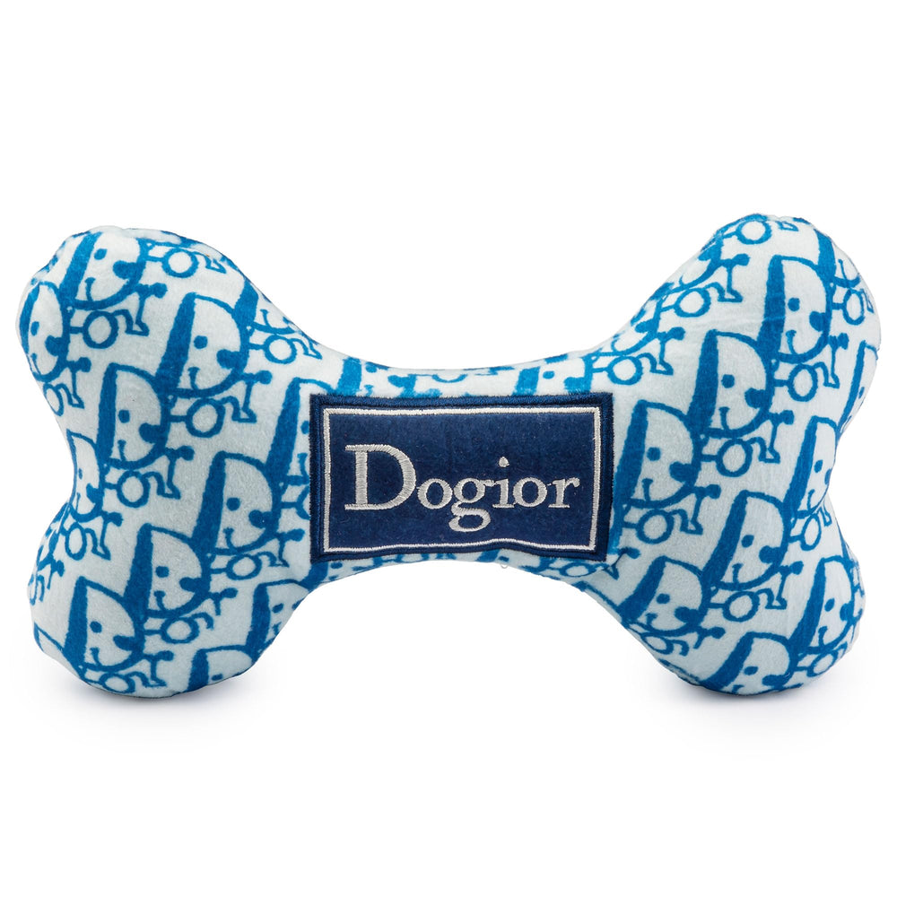 Haute Diggity Dog Dogior Bone blue pattern squeaker for interactive play