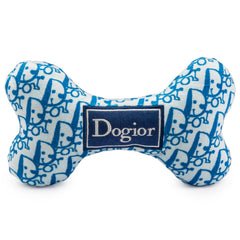 Haute Diggity Dog Dogior Bone blue pattern squeaker for interactive play
