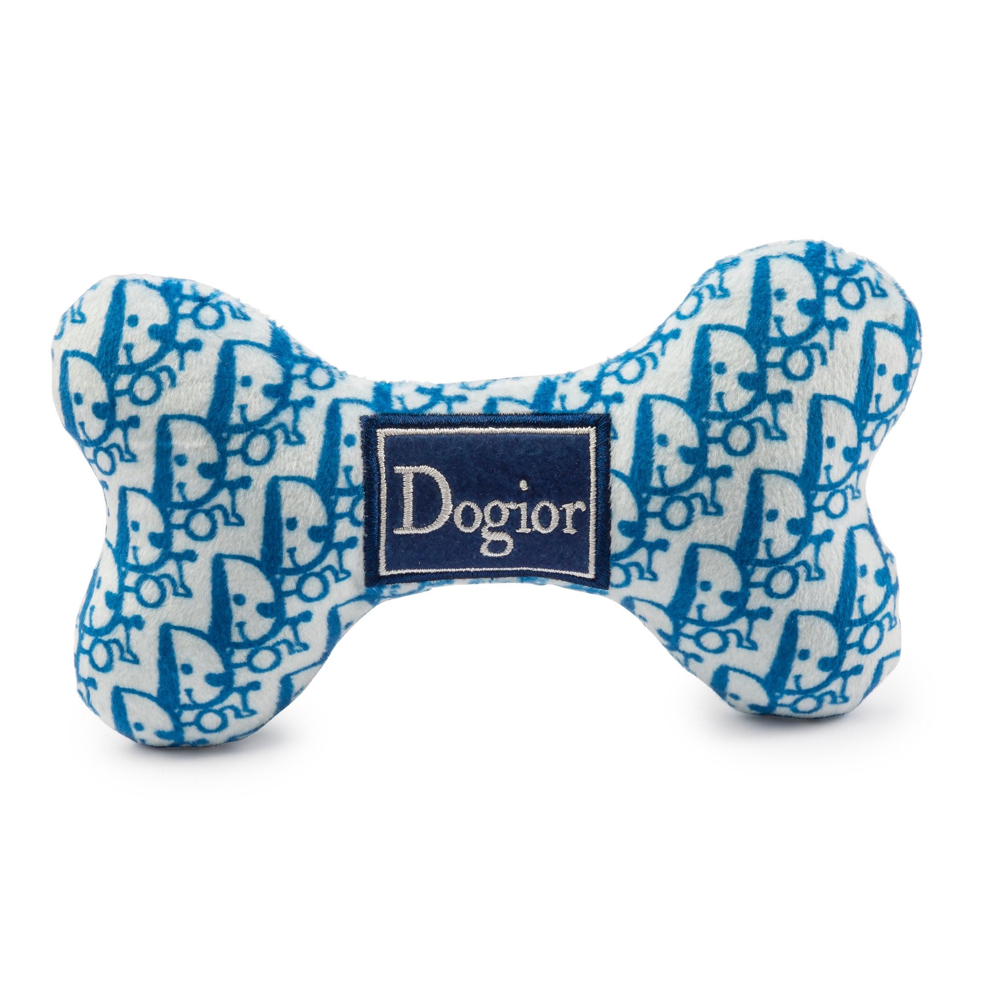 Haute Diggity Dog Dogior Bone with blue pattern for stylish fetch.