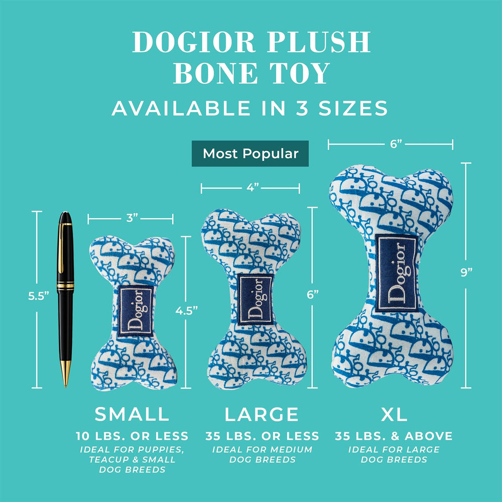 Haute Diggity Dog Dogior Bone with embroidered details for premium look.