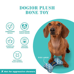 Haute Diggity Dog Dogior Bone in soft plush material for cuddling.