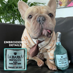 Haute Diggity Dog embroidered details add elegance to playtime.