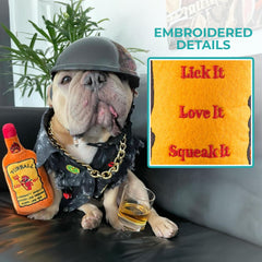 Haute Diggity Dog Furball Cinnamutt Whiskey embroidered detail adds playful elegance.