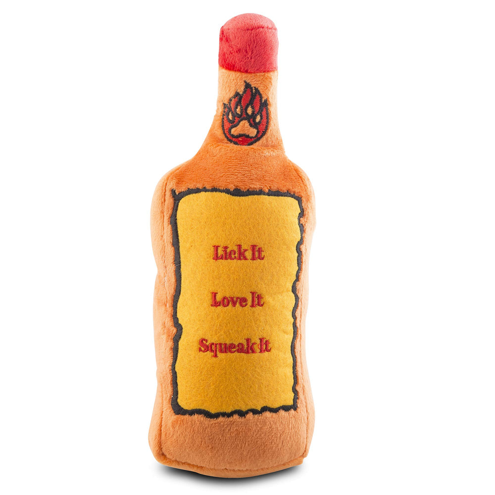 Haute Diggity Dog Furball Cinnamutt Whiskey squeaker inside aids solo and interactive play.
