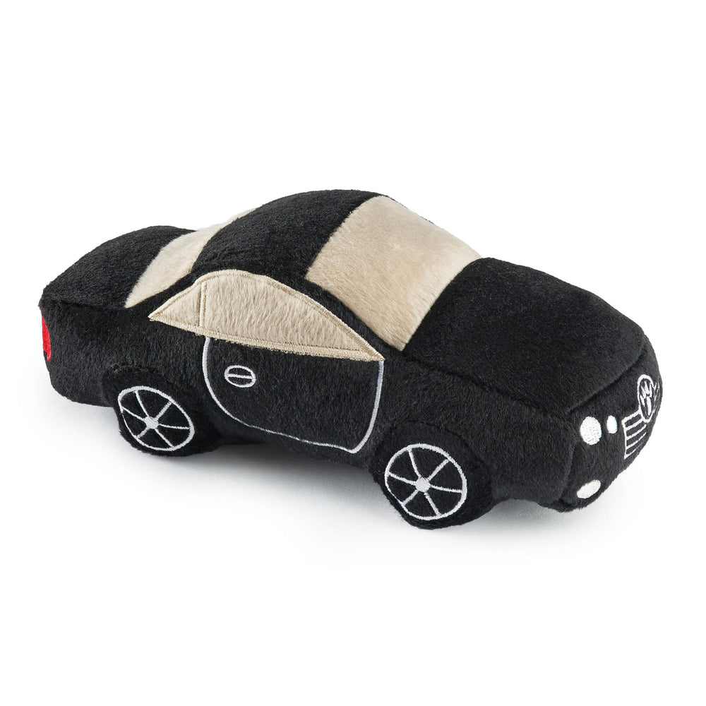 Haute Diggity Dog Furcedes car toy front view with squeaker for interactive play.