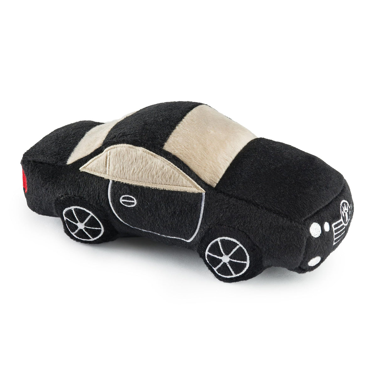 Haute Diggity Dog Furcedes car toy front view with squeaker for interactive play.