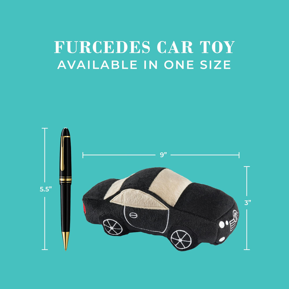 Haute Diggity Dog Furcedes car toy machine-washable label ensures easy cleanup after adventures.
