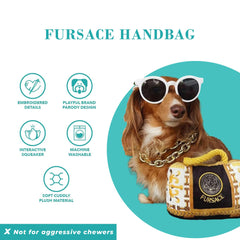 Haute Diggity Dog Fursace Handbag rope handle—durable grip for fetch