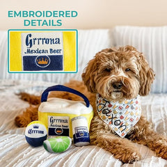 Grrrona Cooler toy with mini beer can for cute, stimulating play