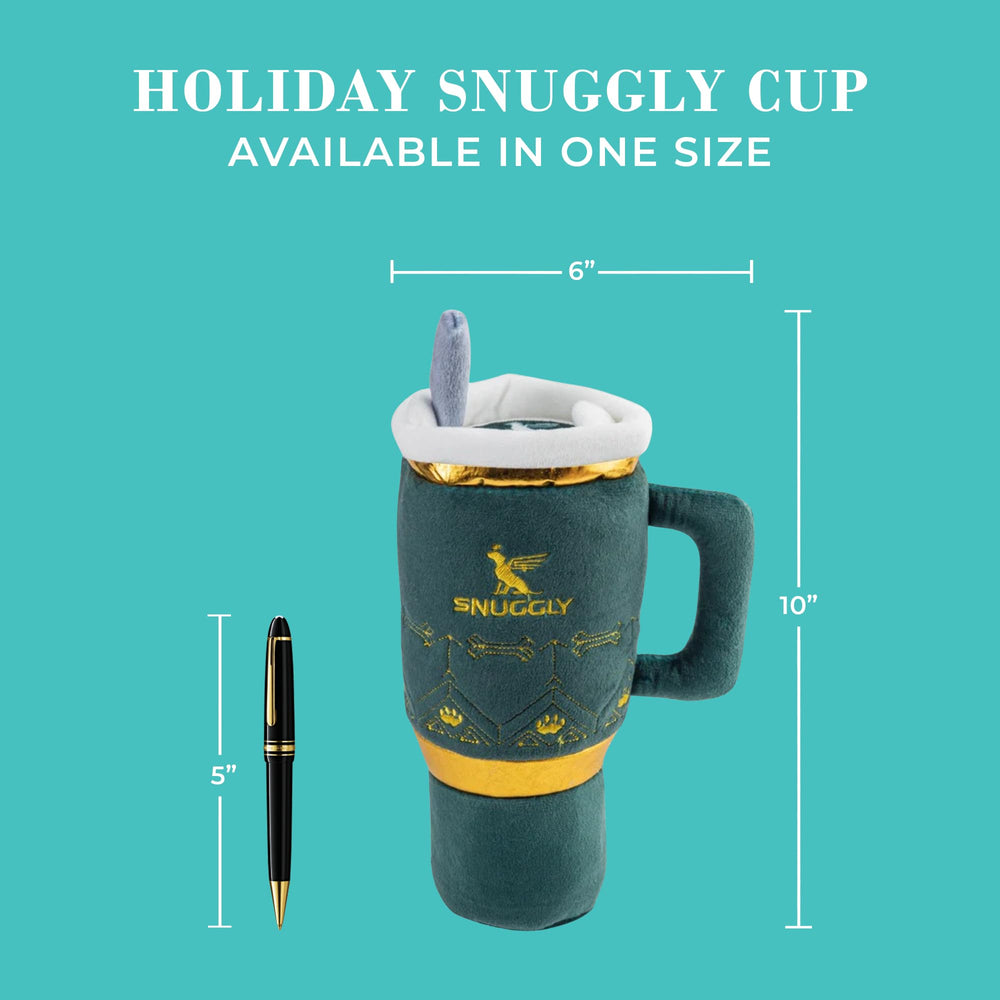 Haute Diggity Dog Holiday Snuggly Cup Toy embroidered festive details