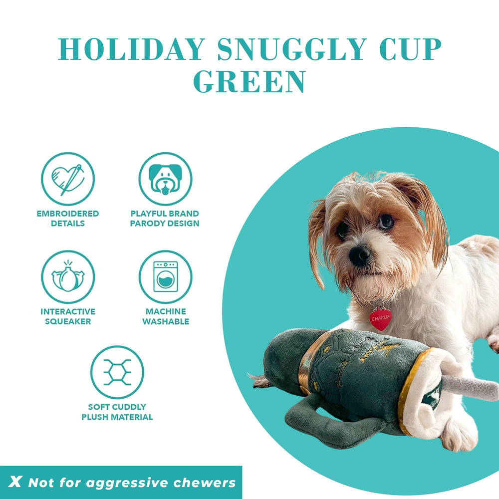 Haute Diggity Dog Holiday Snuggly Cup Toy ideal for fetch and tug-of-war