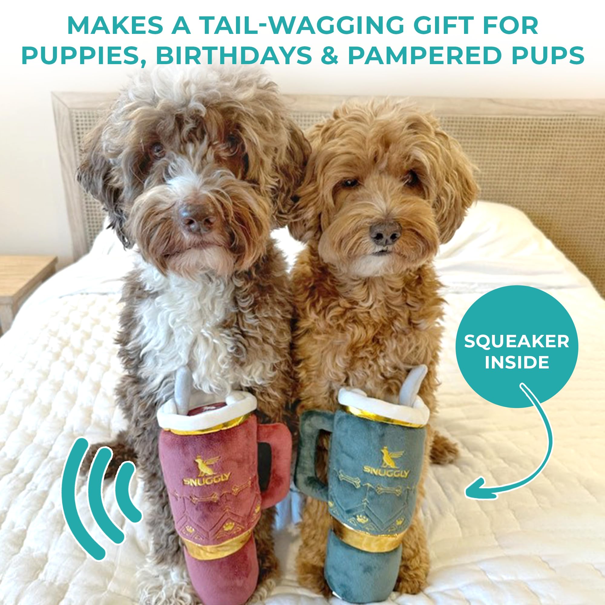 Haute Diggity Dog Holiday Snuggly Cup Toy machine-washable for easy care