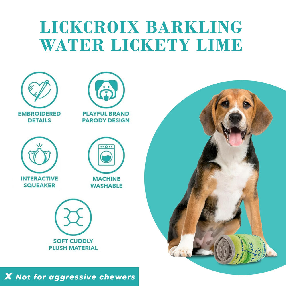 Haute Diggity Dog LickCroix Barkling Water Lickety Lime embroidered detail highlights premium design.