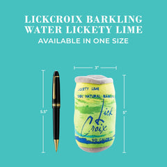 Haute Diggity Dog LickCroix Barkling Water Lickety Lime plush side view shows durable soft material.