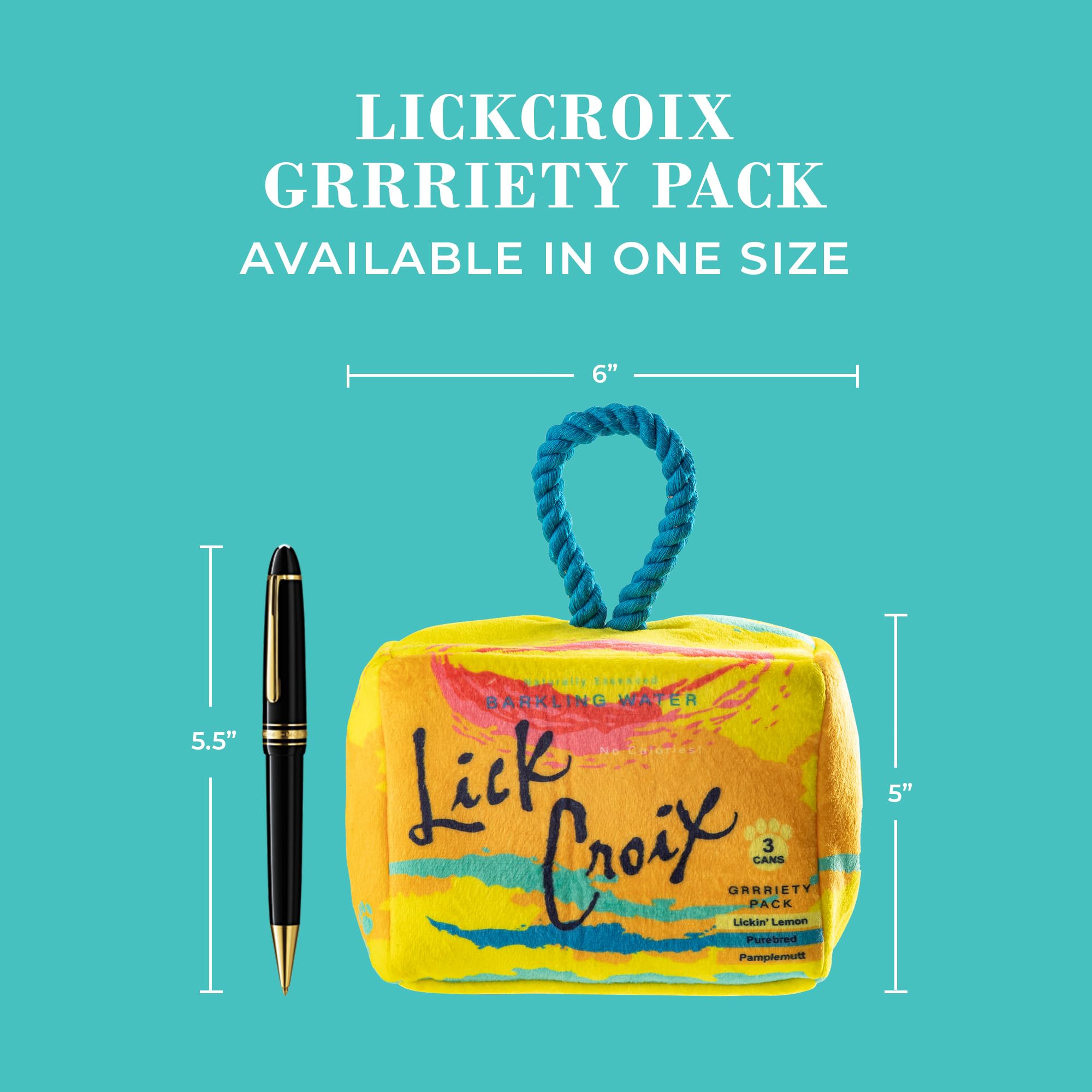 Haute Diggity Dog LickCroix Grrriety Pack embroidered details add elegant toy flair.