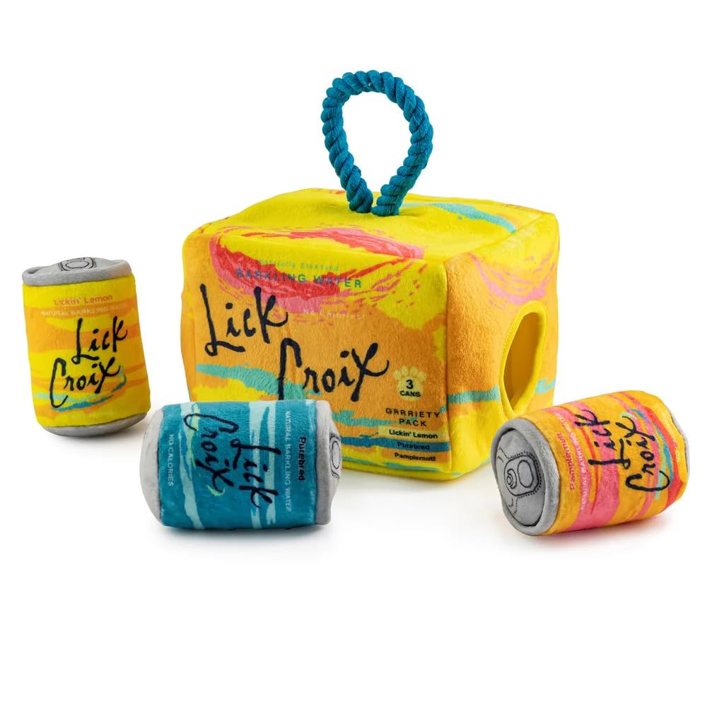 Haute Diggity Dog LickCroix Grrriety Pack trunk toy boosts interactive play and enrichment.