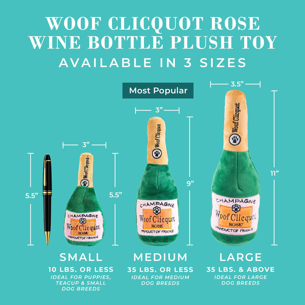 Machine-washable fabric on Haute Diggity Dog Woof Clicquot Rose toy
