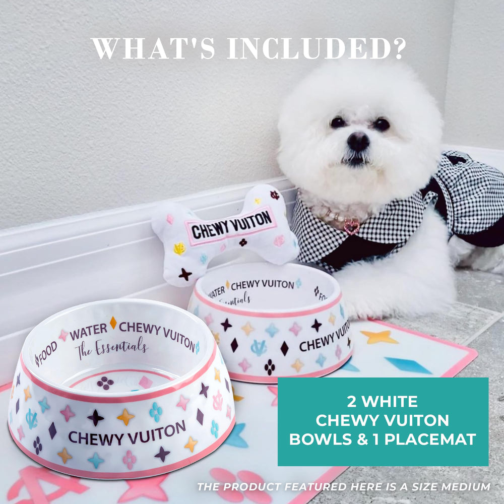 Haute Diggity Dog parody-design bowls add playful luxury to dining
