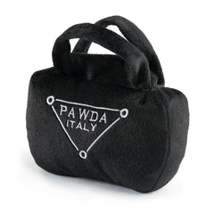 Haute Diggity Dog Pawda Handbag exterior in black velvet for stylish fetch play.