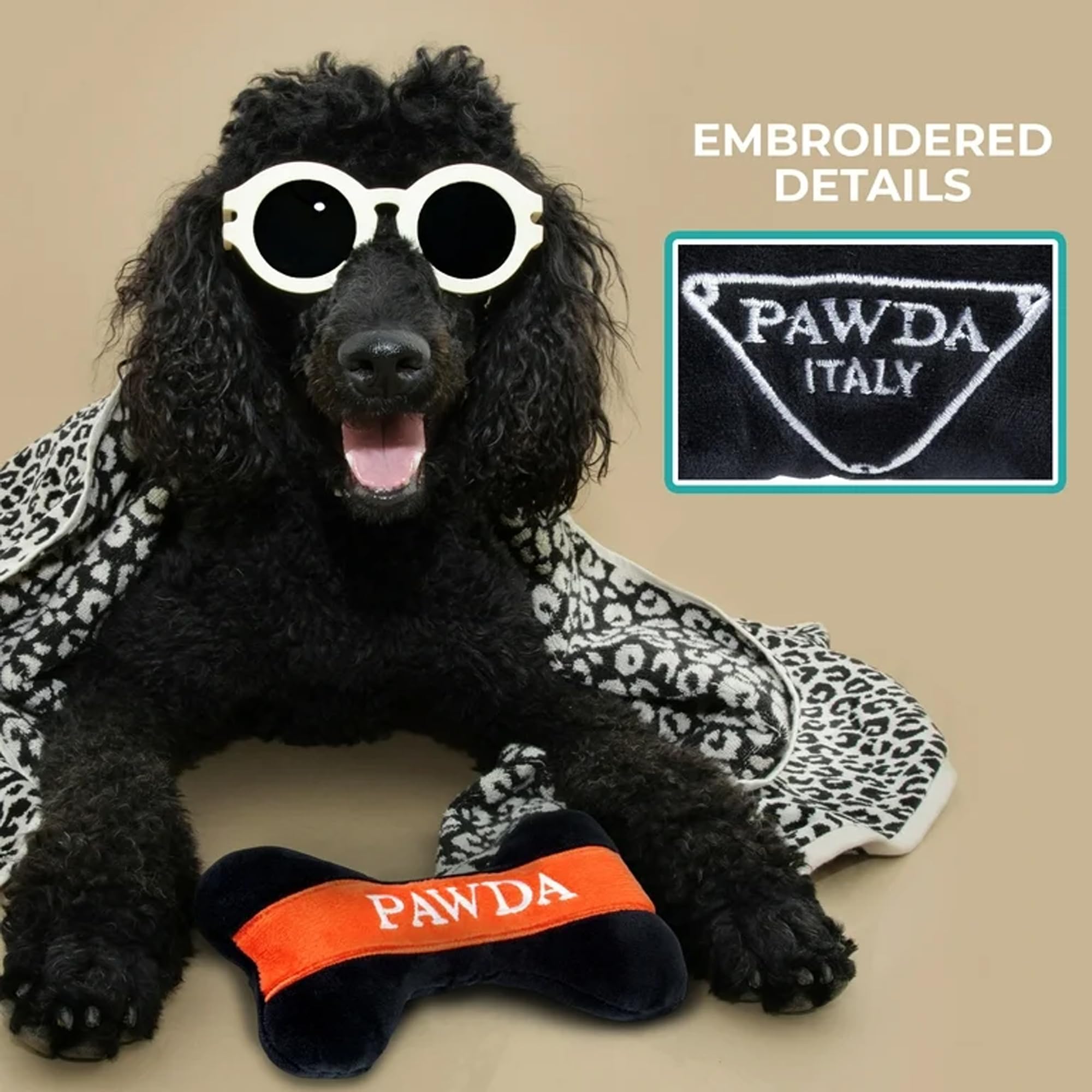 Haute Diggity Dog Pawda plush material close-up emphasizes soft, durable comfort