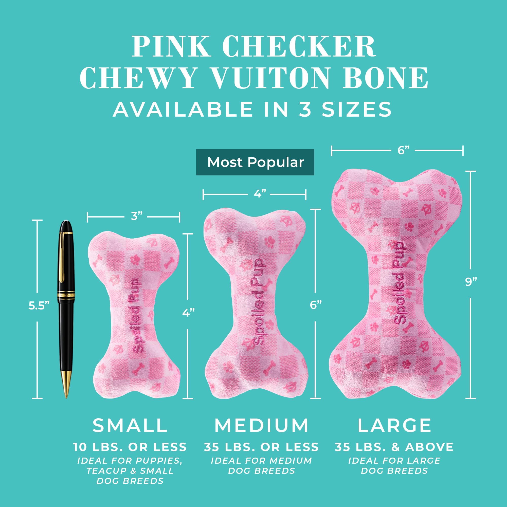 Haute Diggity Dog Pink Checker Chewy Vuiton Bone machine-washable for easy cleaning after muddy adventures