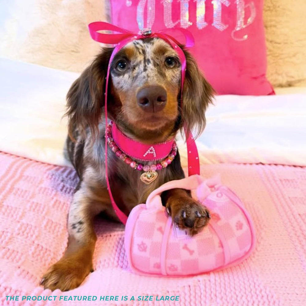 Haute Diggity Dog Pink Checker Chewy Vuiton Handbag care friendly machine washable.