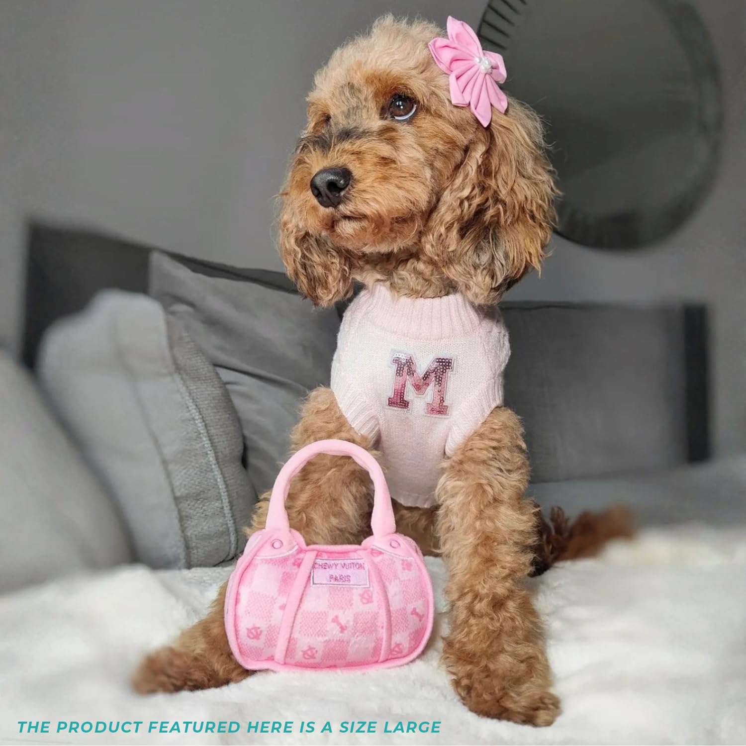 Haute Diggity Dog Pink Checker Chewy Vuiton Handbag premium material comfort.