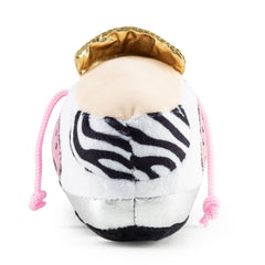 Haute Diggity Dog Pink Golden Pooch Tennis Shoe toy squeaker inside highlighted for interactive play.