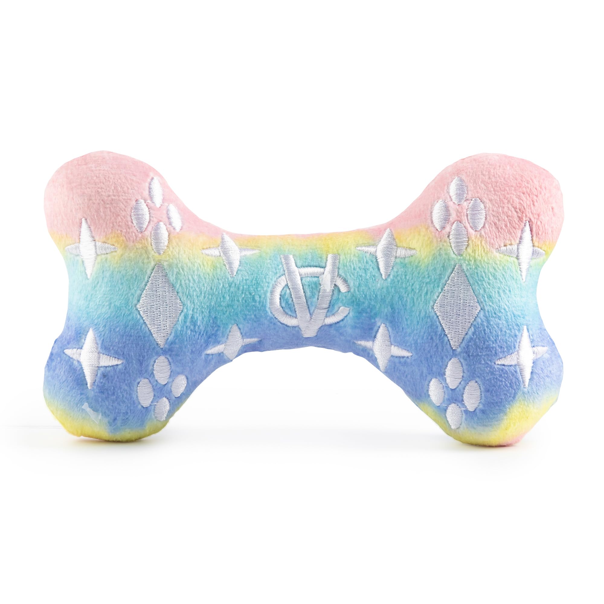 Haute Diggity Dog Pink Ombre Chewy Vuiton Bone side profile ideal for fashion-forward dog toys.