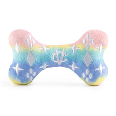Haute Diggity Dog Pink Ombre Chewy Vuiton Bone side profile ideal for fashion-forward dog toys.