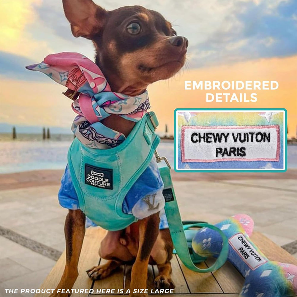 Haute Diggity Dog Pink Ombre Chewy Vuiton Bone tug-and-fetch ready for interactive play.