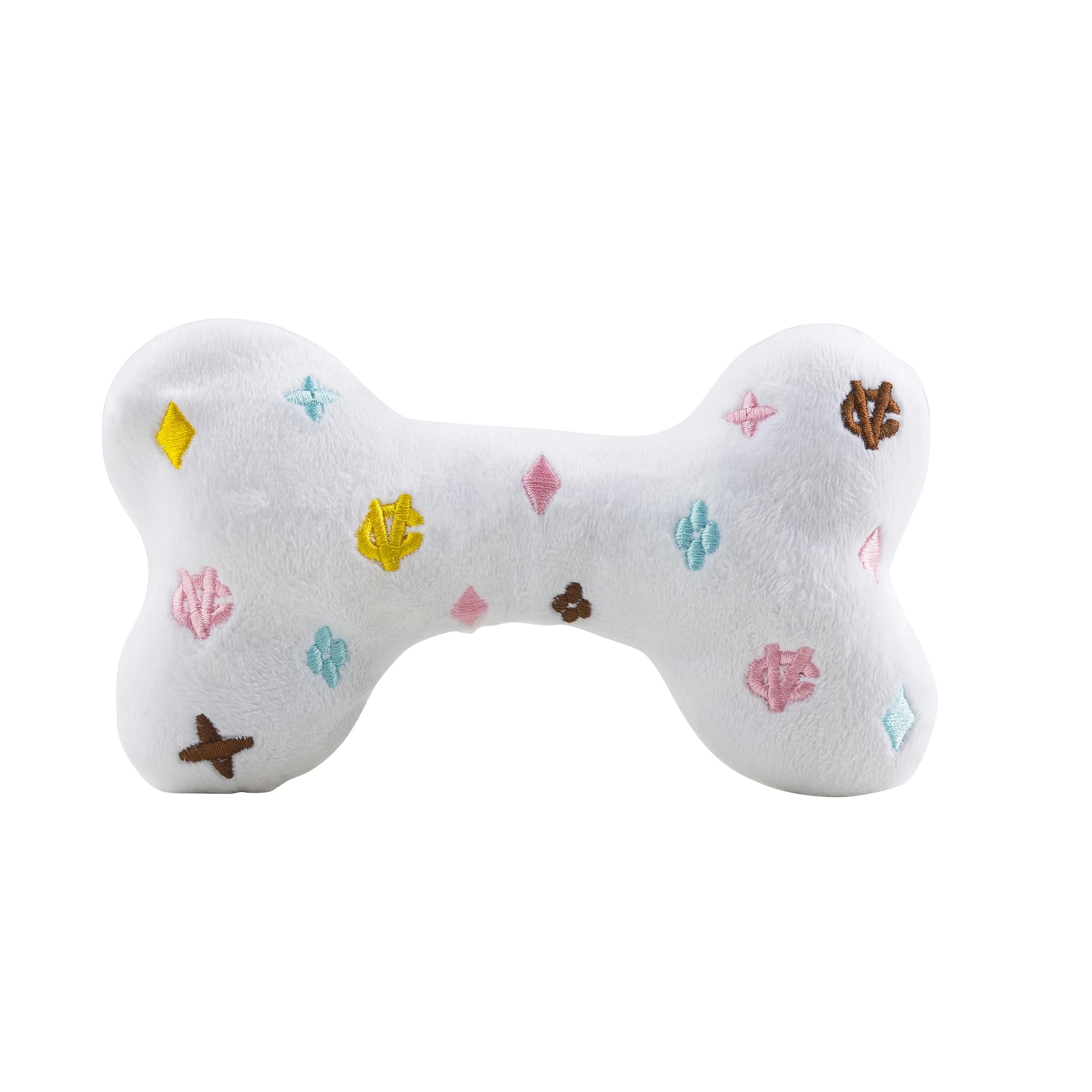 Haute Diggity Dog plush designer toy with white monogram design for cuddly fashion fun.