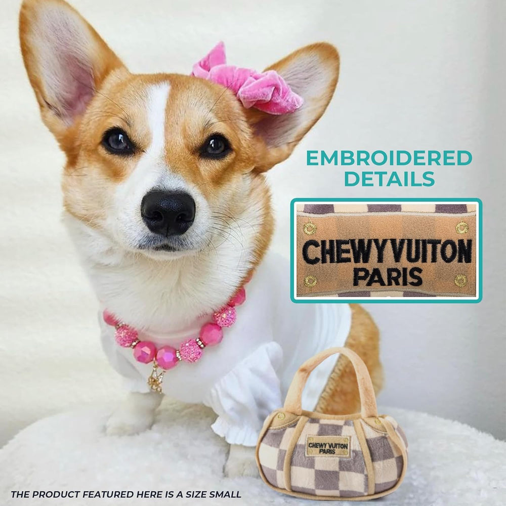 Haute Diggity Dog parody plush toy pattern emphasizes designer-inspired humor for dogs