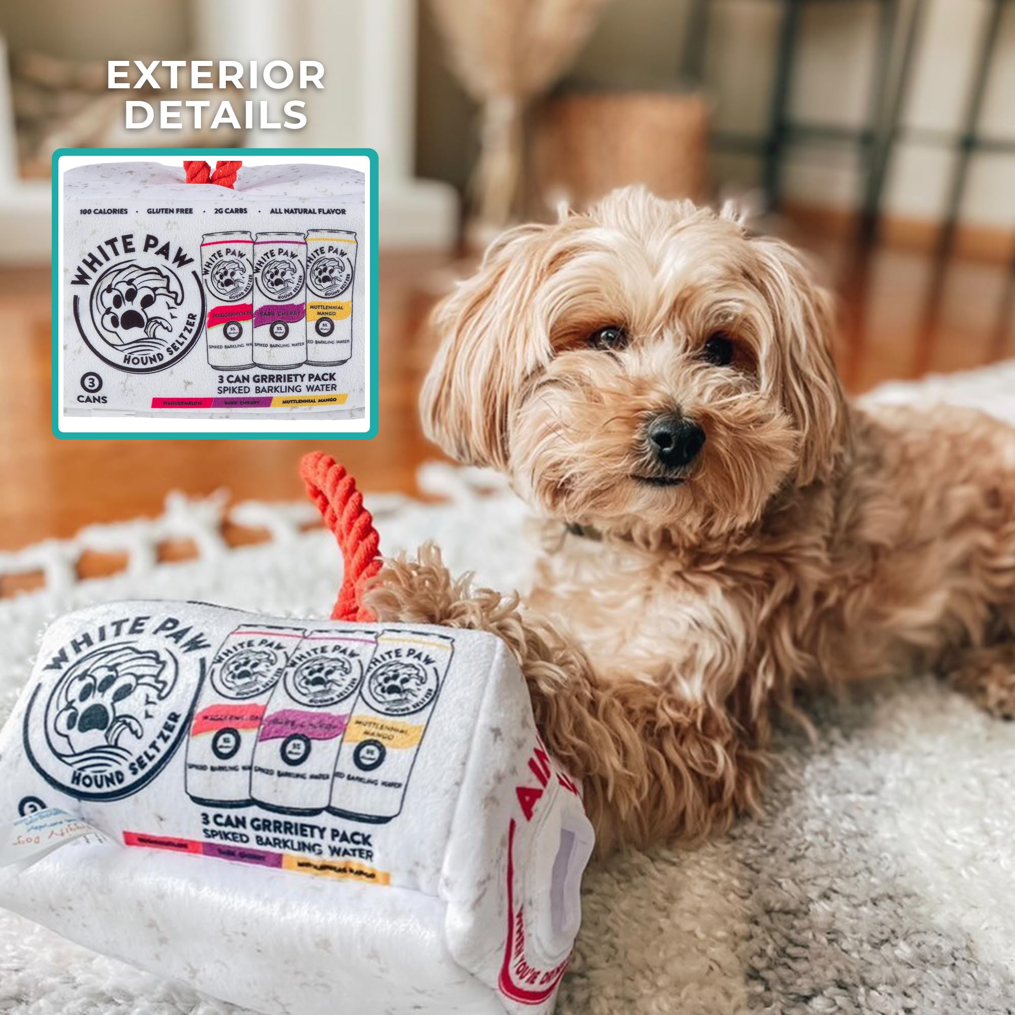 Soft plush material and squeaker deliver cozy, engaging play sessions.