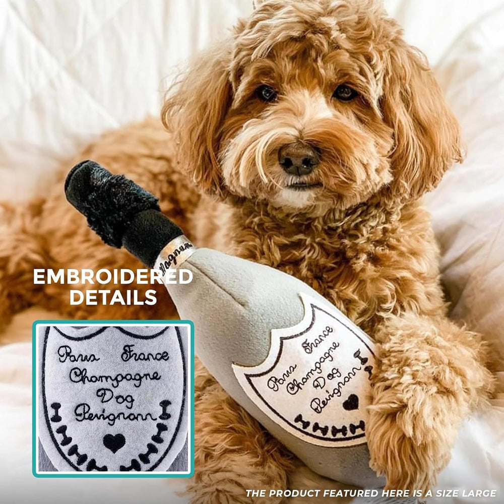 Haute Diggity Dog Pop The Bubbly Pawty squeaker inside enhances interactive play.