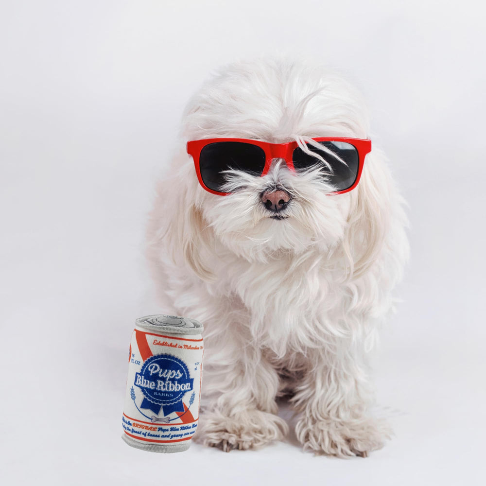 Haute Diggity Dog Pups Blue Ribbon Beer Can machine-washable for easy care